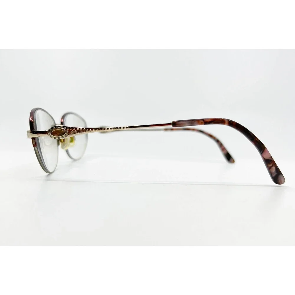 Sophia Loren Eyeglasses Womens Gold Burgundy M304 Half Rim Oval Frames 51-17-135